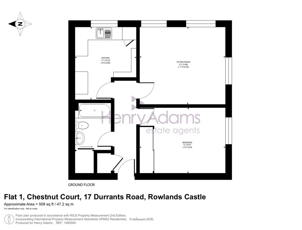 Floorplans For Durrants Road, Chestnut Court, PO9