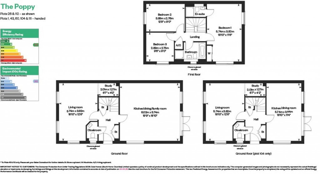 Floorplans For Egret Court End, Hambrook, PO18