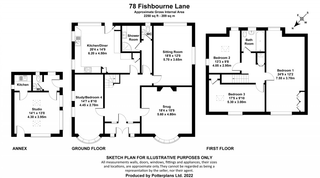Floorplans For Fishbourne, Isle of Wight