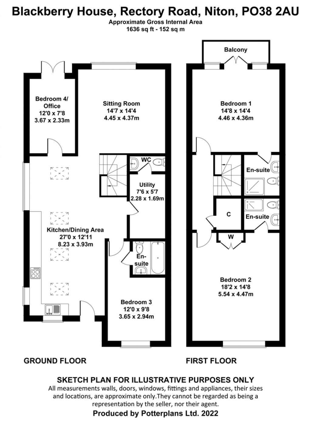 Floorplans For Niton, Isle Of Wight