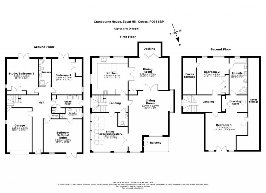 Floorplans For Egypt Hill, Cowes, Isle of Wight