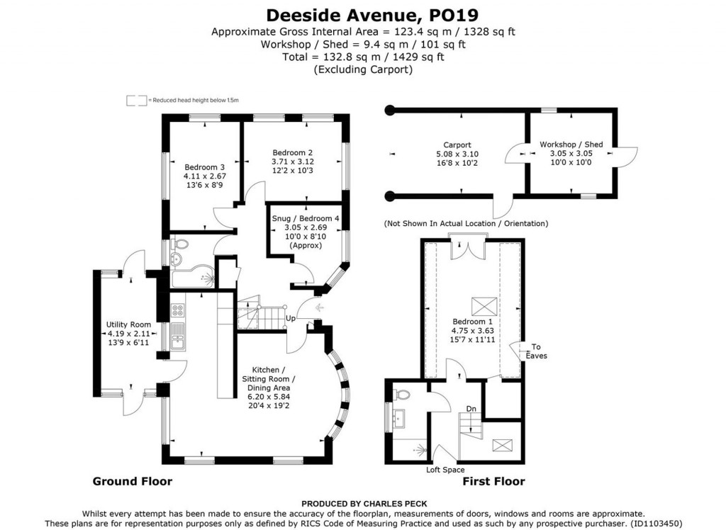 Floorplans For Deeside Avenue, Chichester, PO19