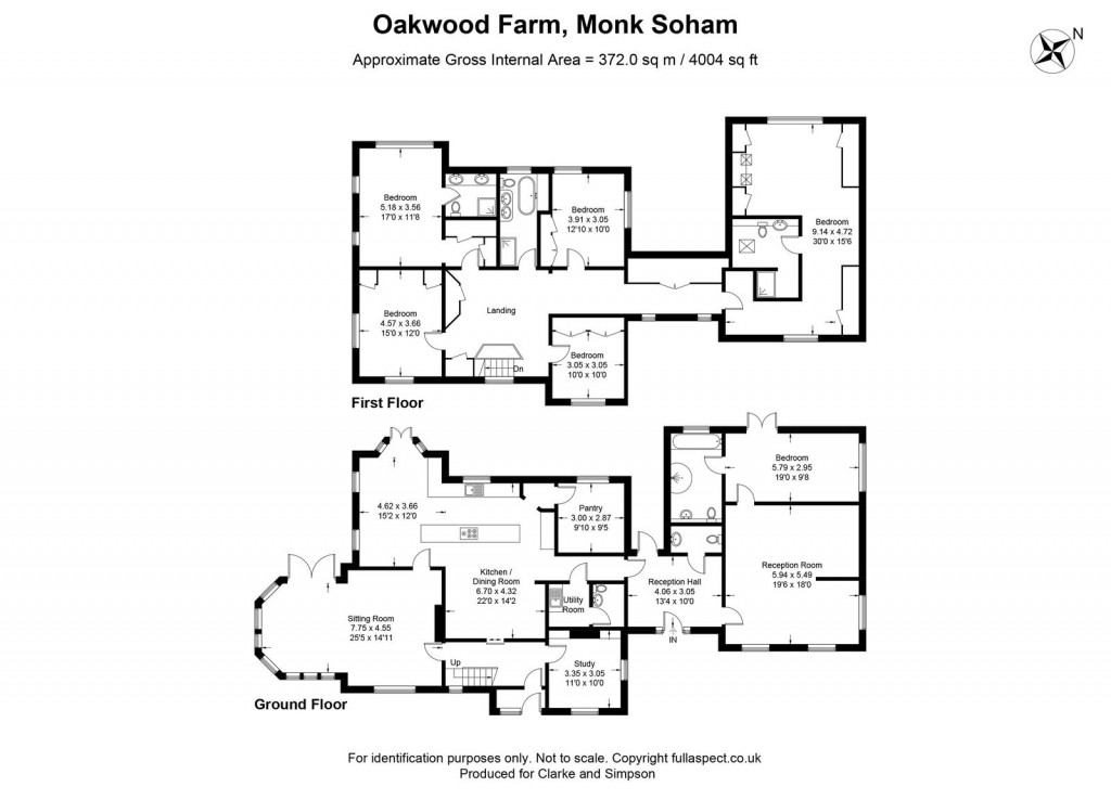 Floorplans For Monk Soham, Near Debenham, Suffolk