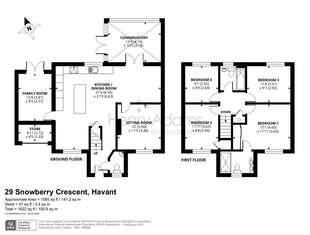 Floorplans For Snowberry Crescent, Havant, PO9