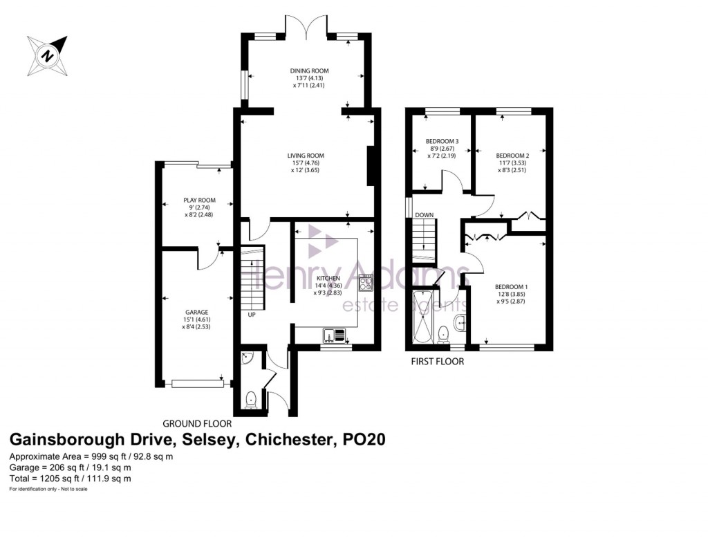 Floorplans For Gainsborough Drive, Selsey, PO20