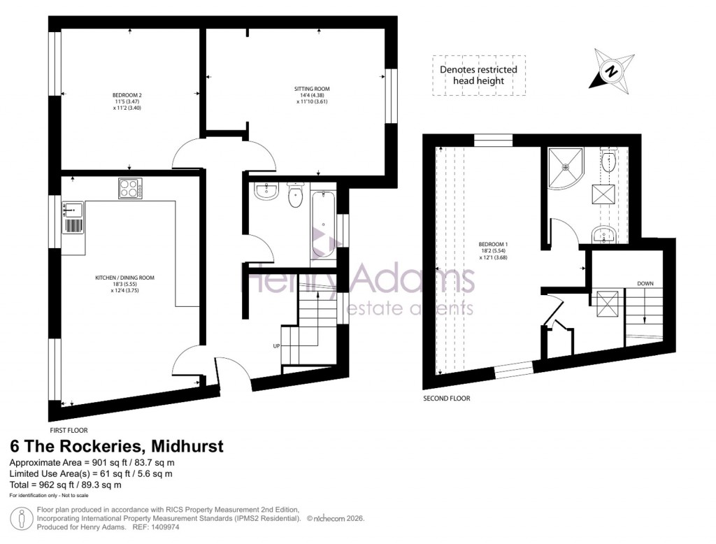 Floorplans For The Rockeries, Midhurst, GU29