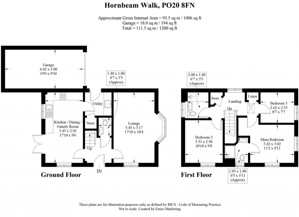Floorplans For Hornbeam Walk, Bracklesham Bay, PO20
