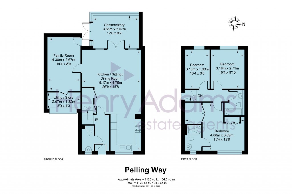 Floorplans For Pelling Way, Broadbridge Heath, RH12