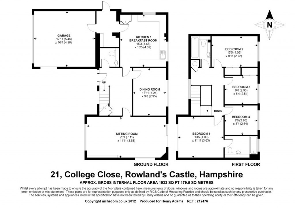 Floorplans For College Close, Rowland's Castle, PO9