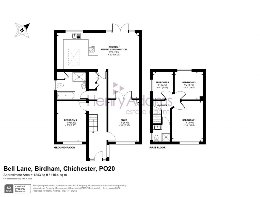 Floorplans For Bell Lane, Birdham, PO20