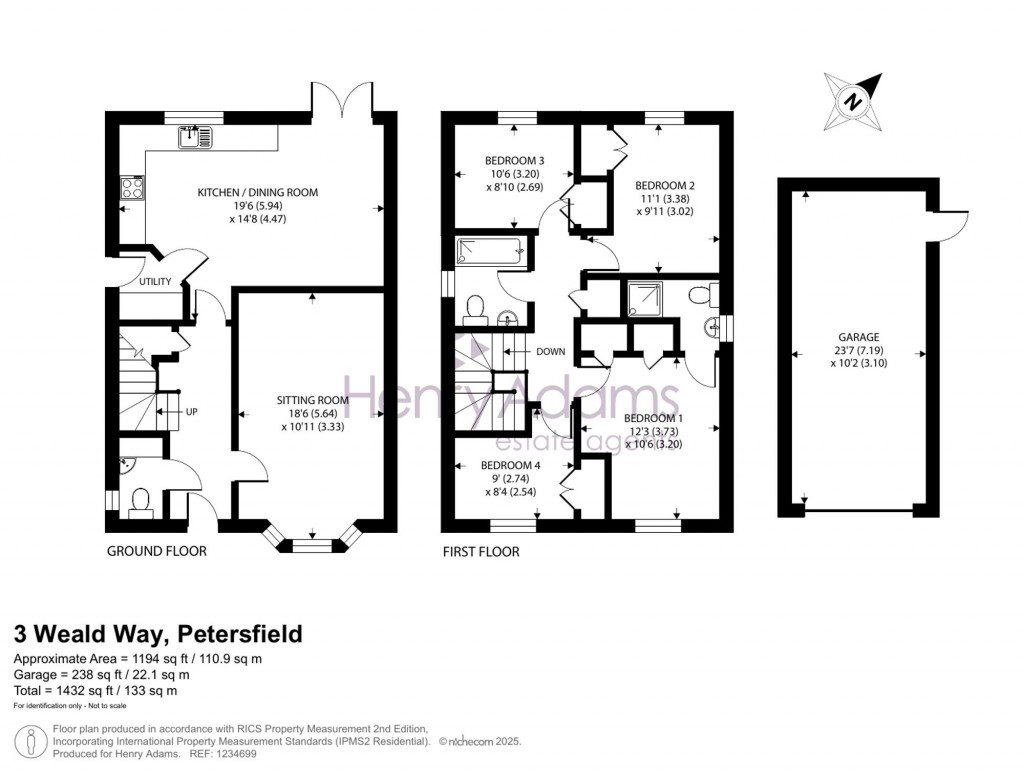 Floorplans For Weald Way, Petersfield, GU31