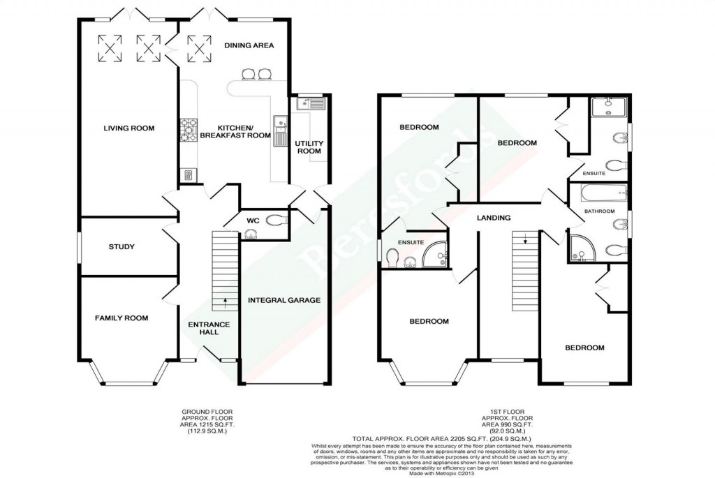 Floorplans For Shenfield, Brentwood, Essex