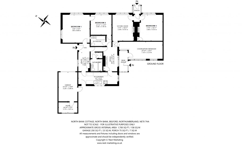 Floorplans For North Bank, Belford, Northumberland