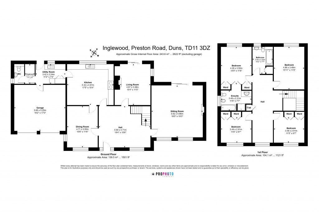 Floorplans For Preston Road, Duns, Scottish Borders