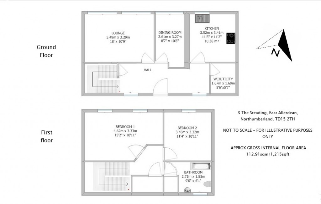 Floorplans For East Allerdean, Berwick-upon-Tweed, Northumberland