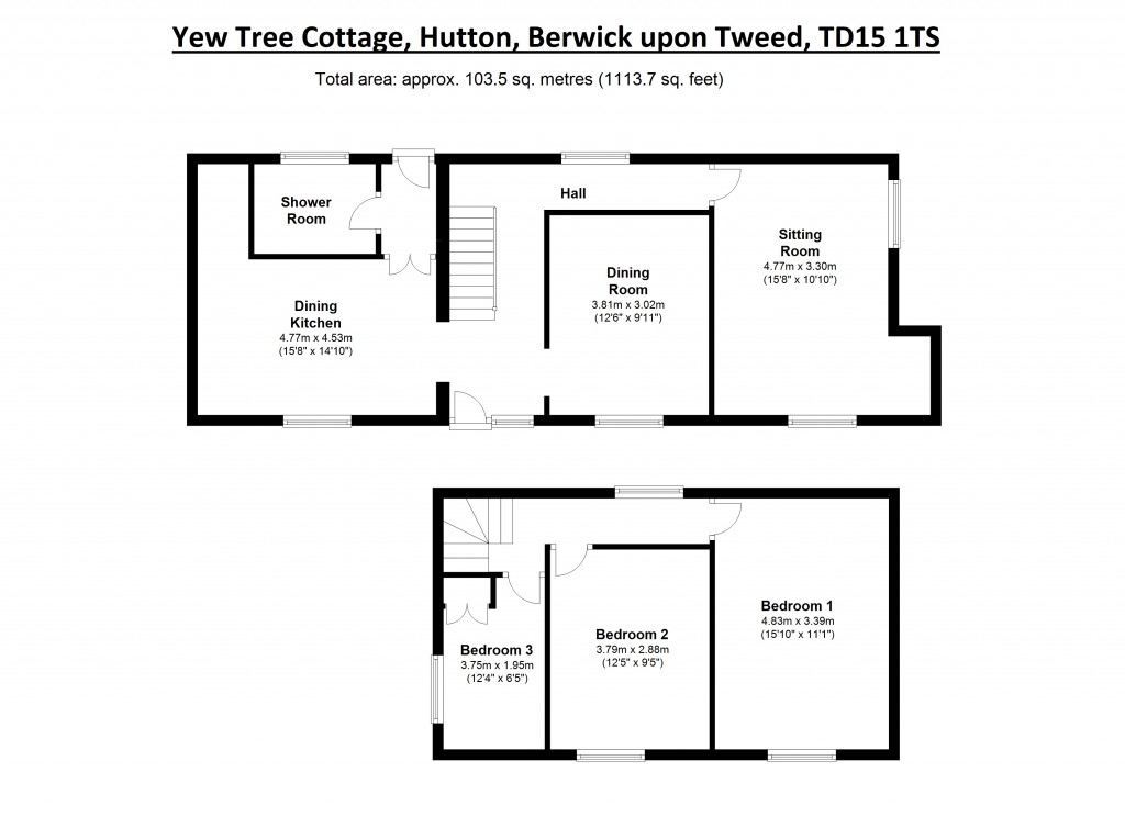 Floorplans For Hutton, Berwickshire