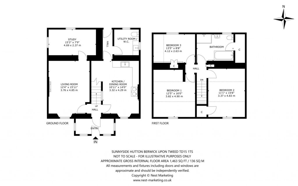 Floorplans For Hutton, Berwick-upon-Tweed, Scottish Borders