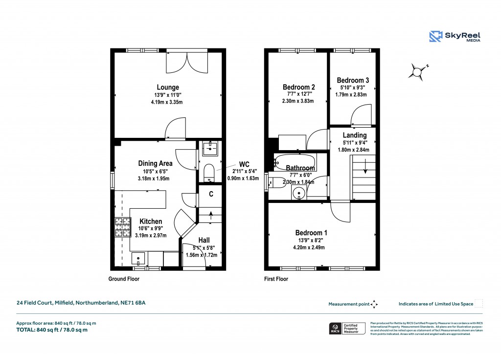Floorplans For Milfield, Northumberland
