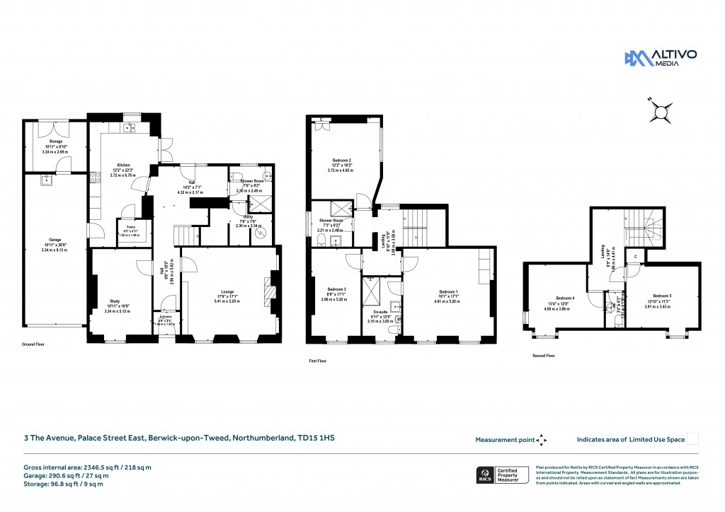 Floorplans For The Avenue, 3 The Avenue, Berwick Upon Tweed, Northumberland