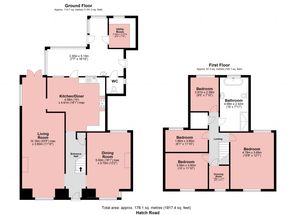 Floorplans For Pilgrims Hatch, Brentwood, Essex