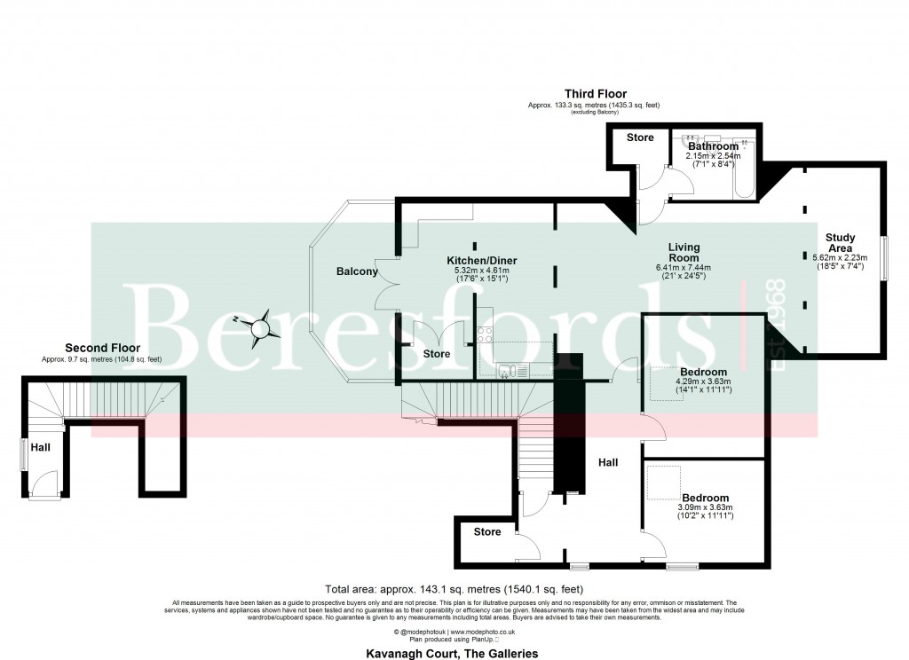 Floorplans For The Galleries, Warley, Essex