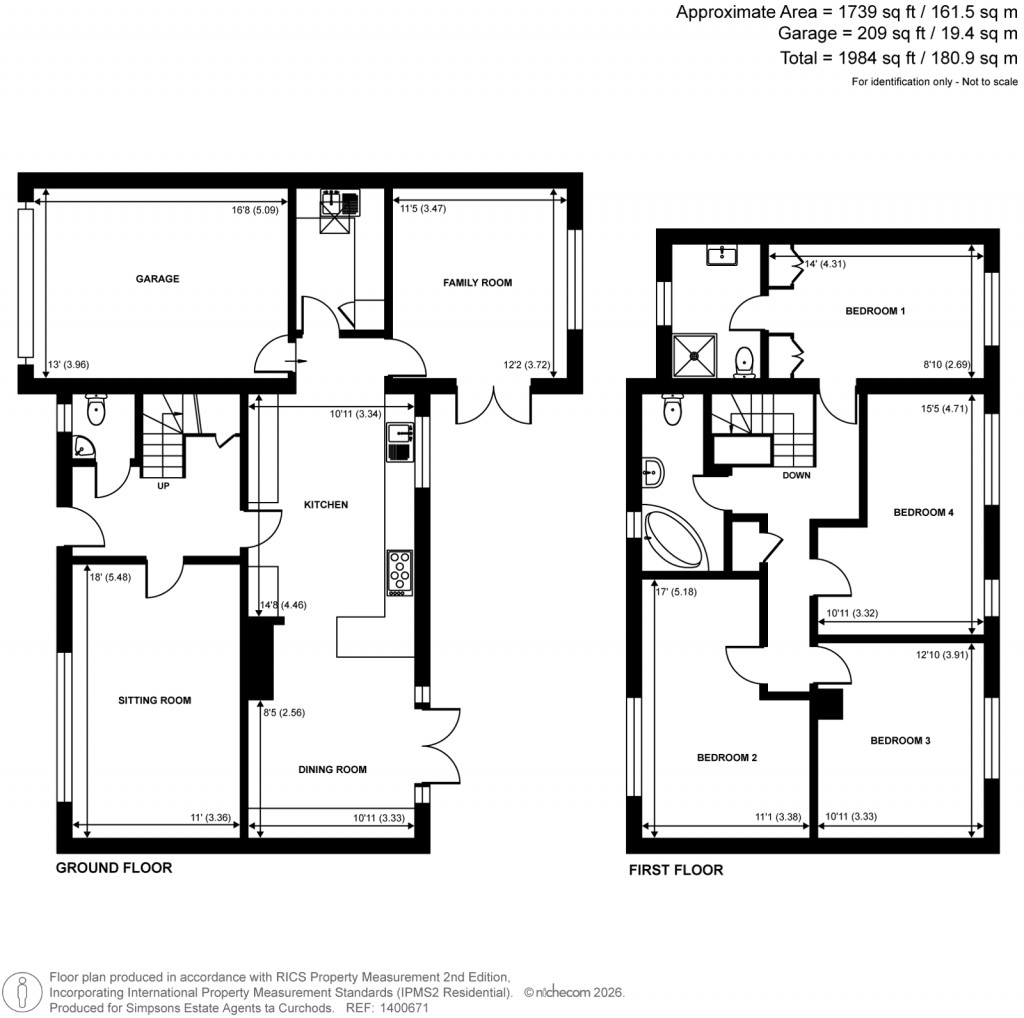 Floorplans For Pine Dean, Great Bookham, Surrey