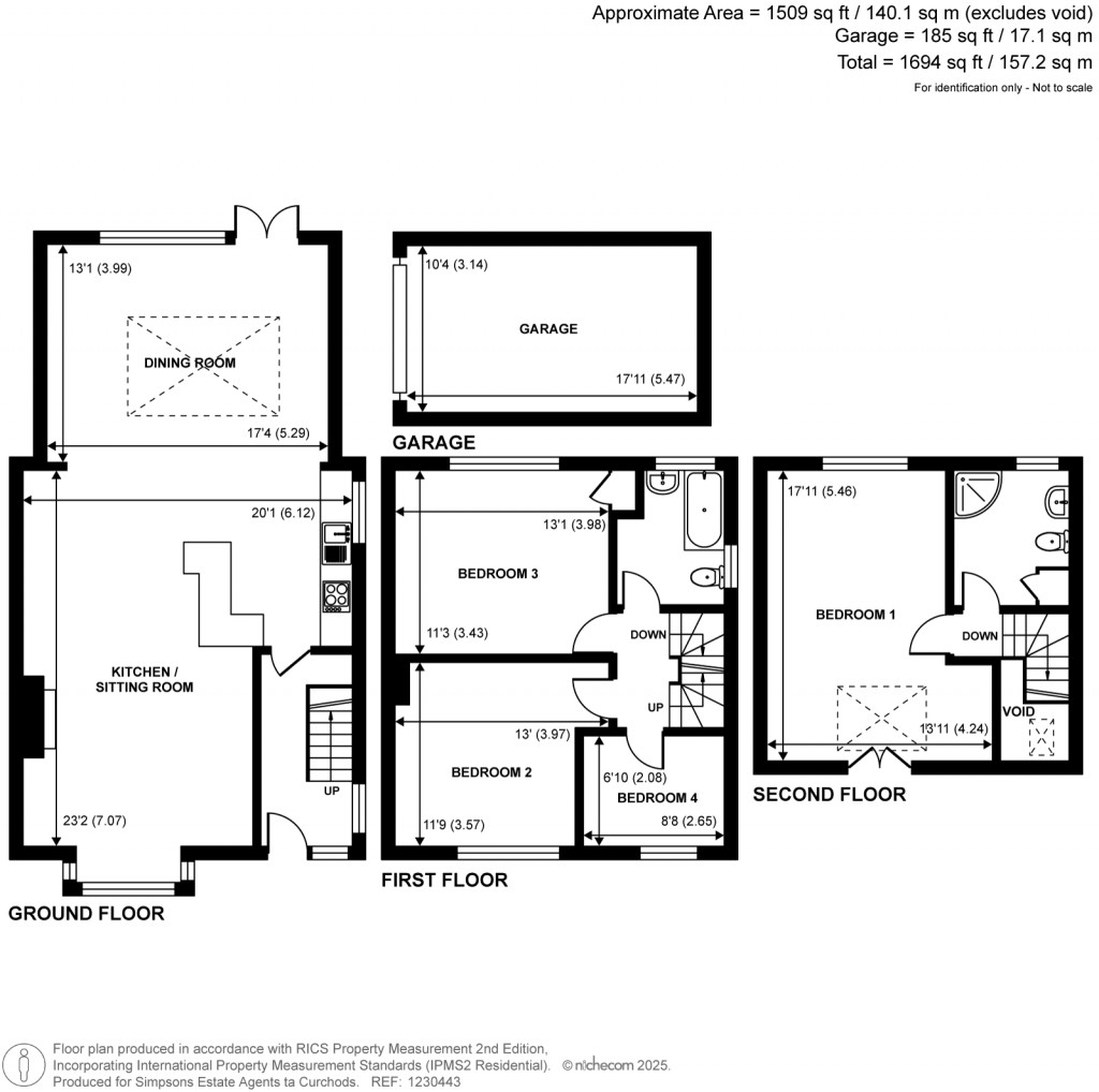 Floorplans For Lodge Close, Fetcham, Surrey