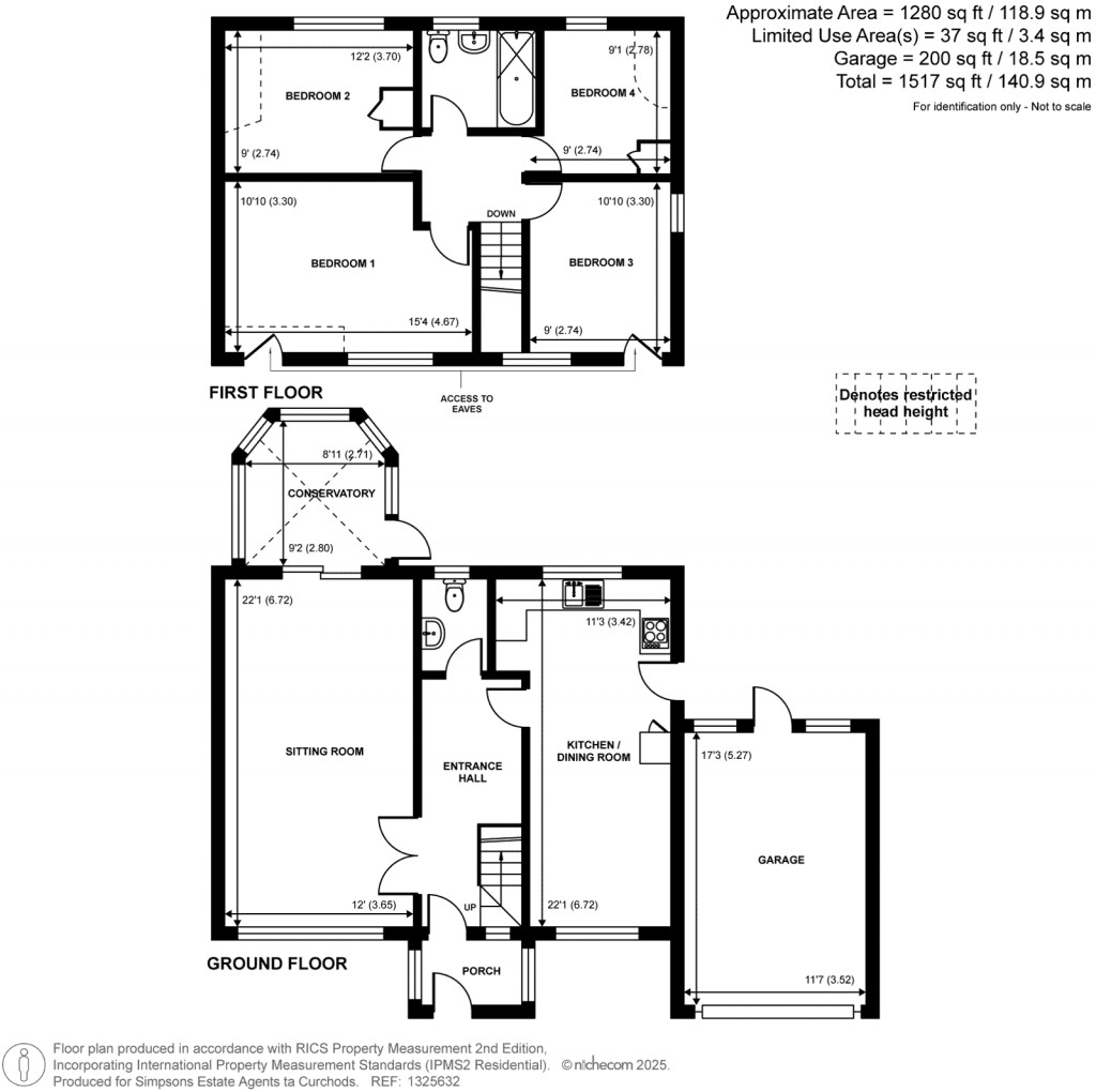 Floorplans For Hilltop Rise, Great Bookham, Surrey