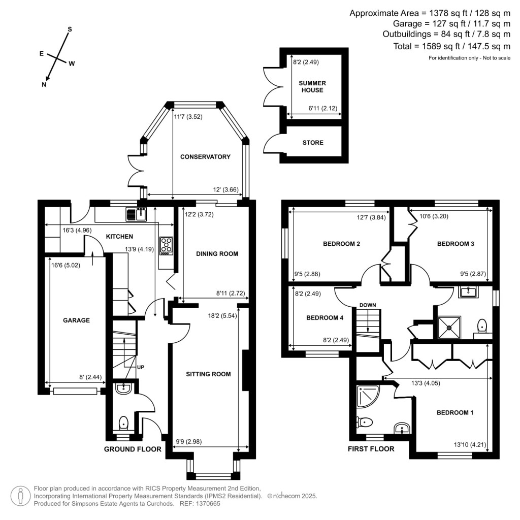 Floorplans For The Moorings, Great Bookham, Surrey