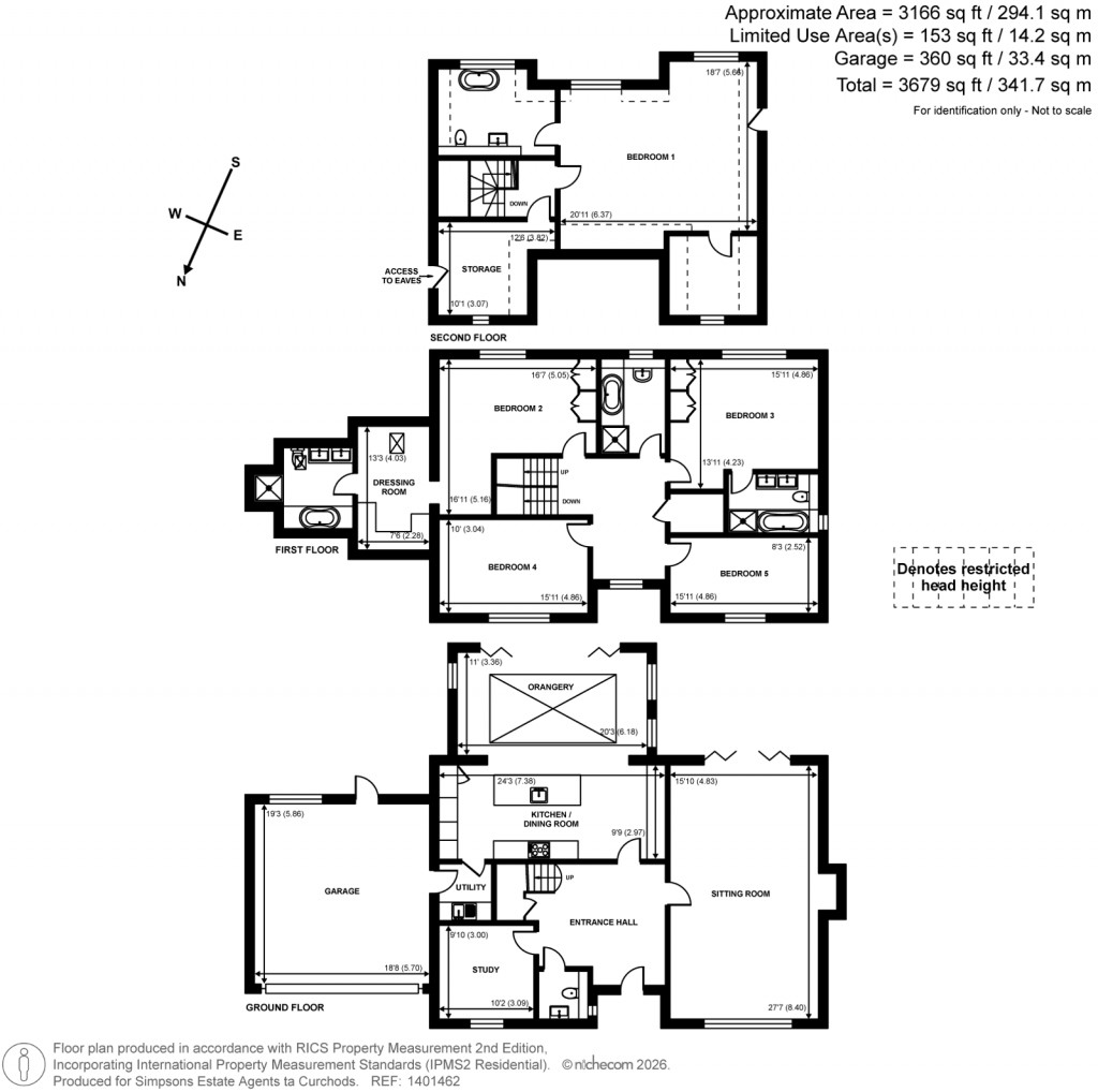 Floorplans For The Approach, Little Bookham, Surrey