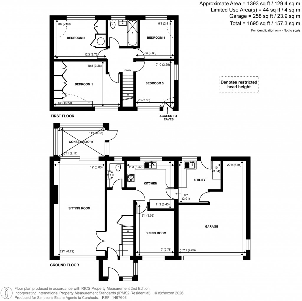 Floorplans For Hilltop Rise, Great Bookham, Surrey