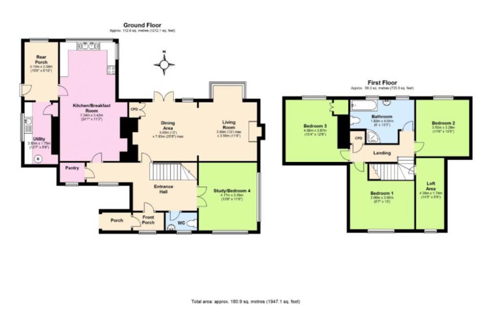 Floorplans For Stonewall Cottage, Stonewall Hill, Presteigne