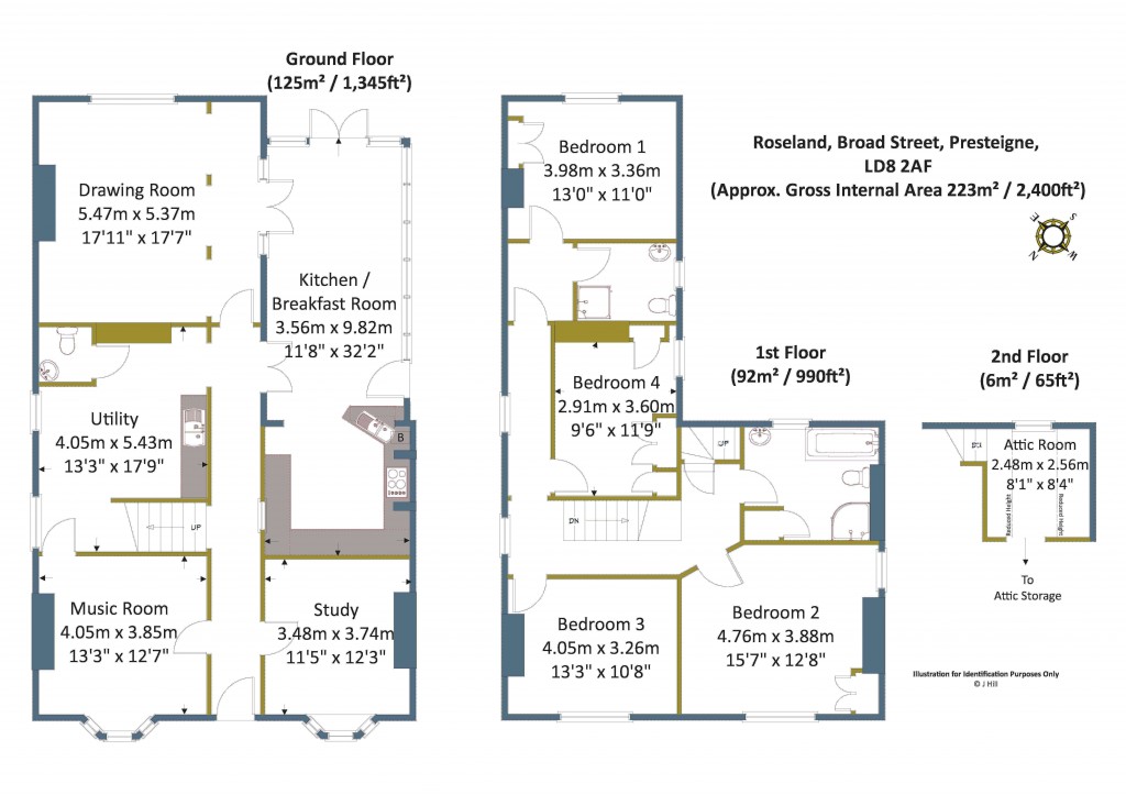 Floorplans For Broad Street, Presteigne, Powys