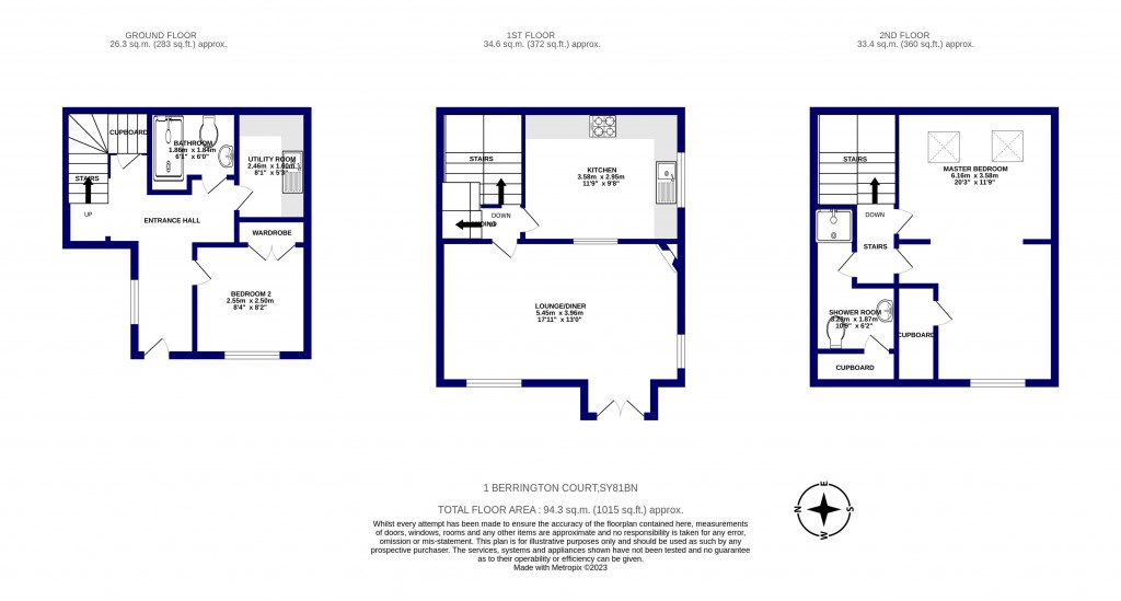 Floorplans For Bell Lane, Ludlow, Shropshire