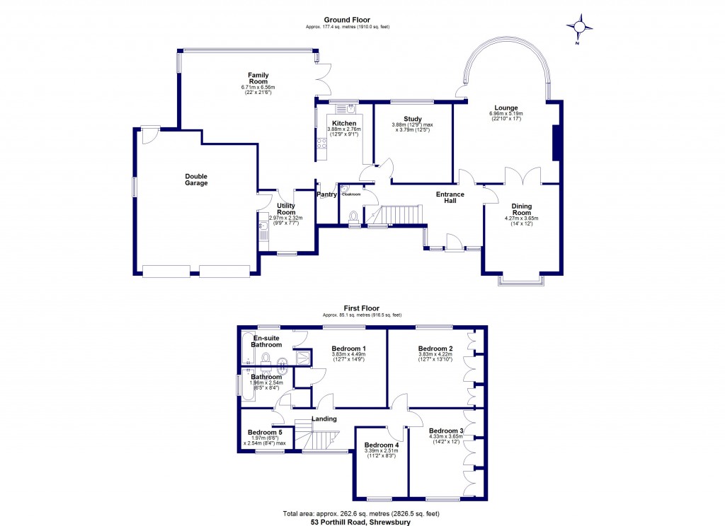 Floorplans For Porthill Road, Shrewsbury, Shropshire
