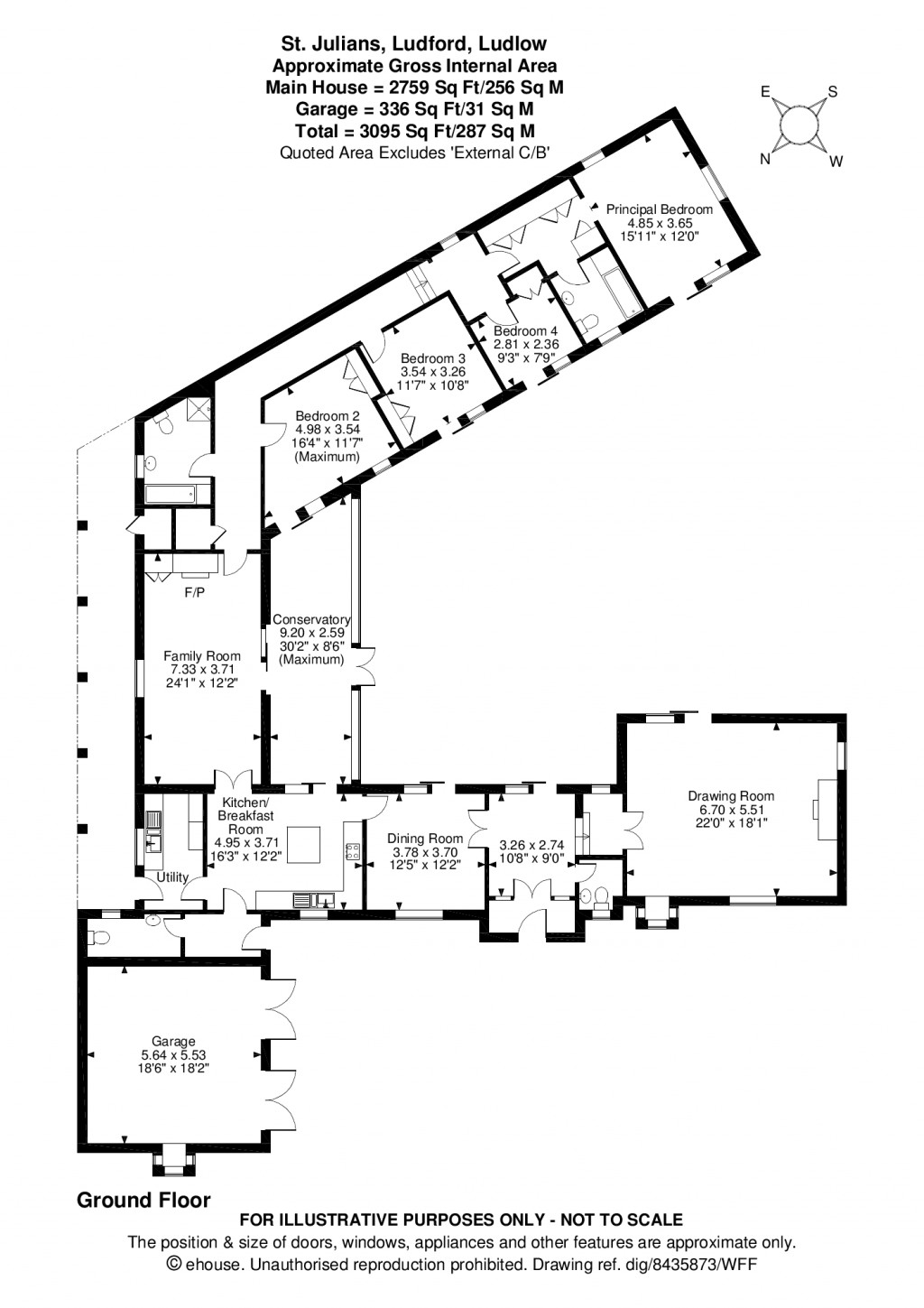Floorplans For Ludford, Ludlow, Shropshire