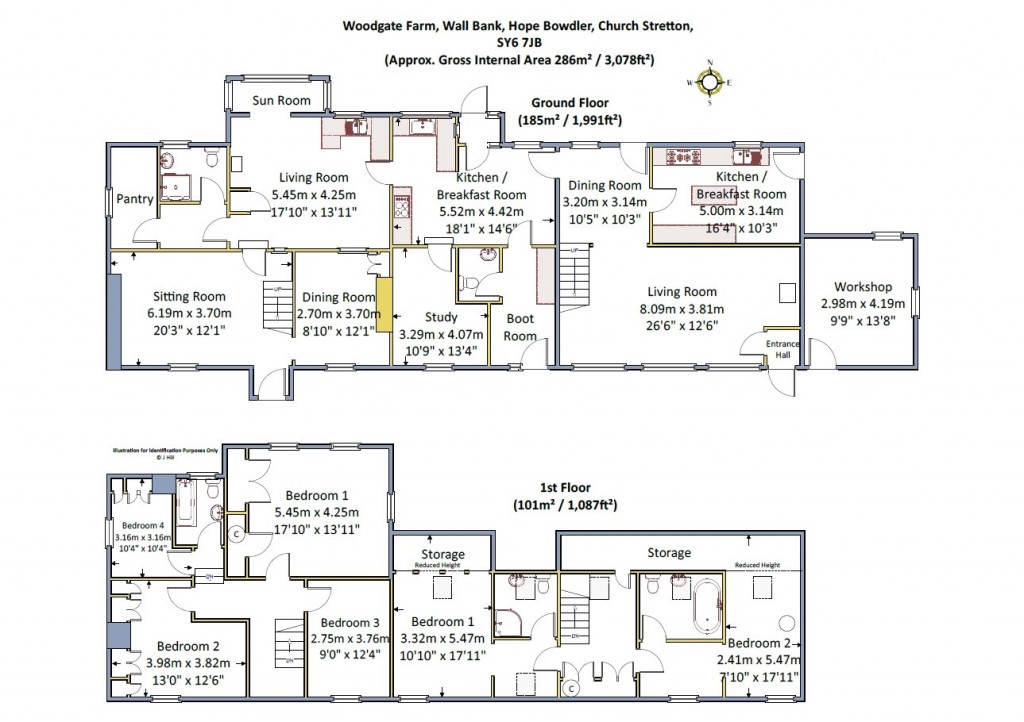 Floorplans For Wall Bank, Hope Bowdler, Church Stretton