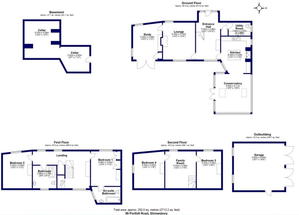 Floorplans For Porthill Road, Shrewsbury, Shropshire