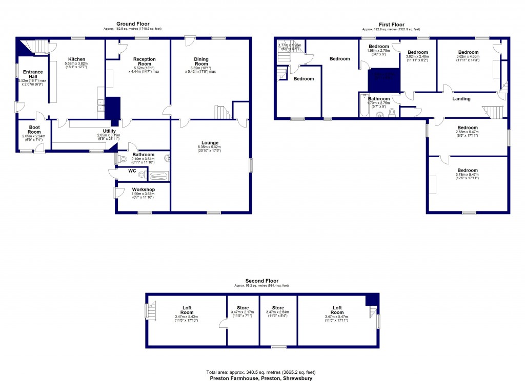 Floorplans For Preston Brockhurst, Shrewsbury, Shropshire