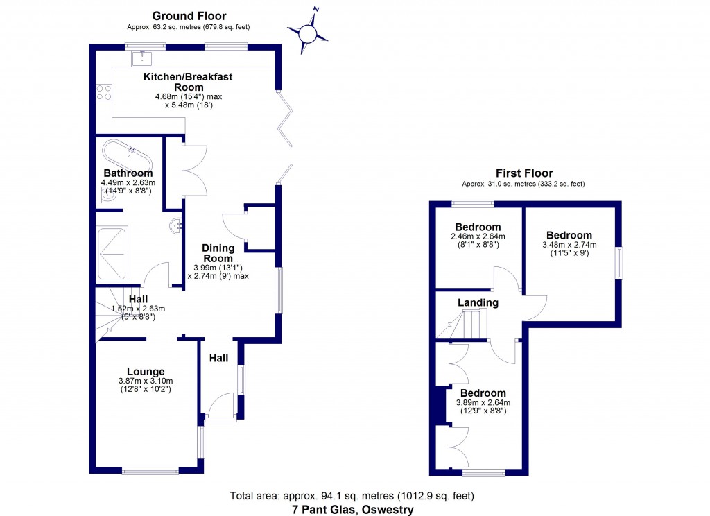 Floorplans For Pant Glas, Oswestry, Shropshire