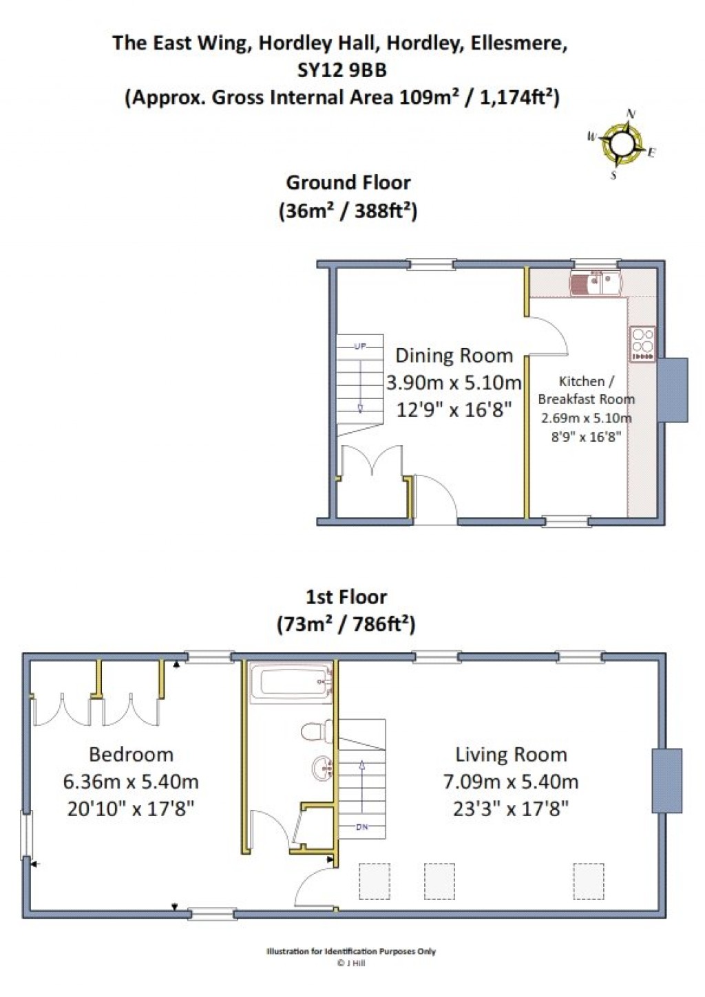 Floorplans For Hordley Hall, Hordley, Ellesmere