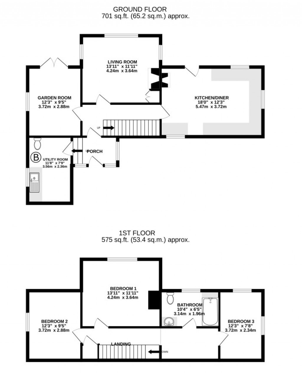 Floorplans For Lower Millichope, Munslow, Craven Arms