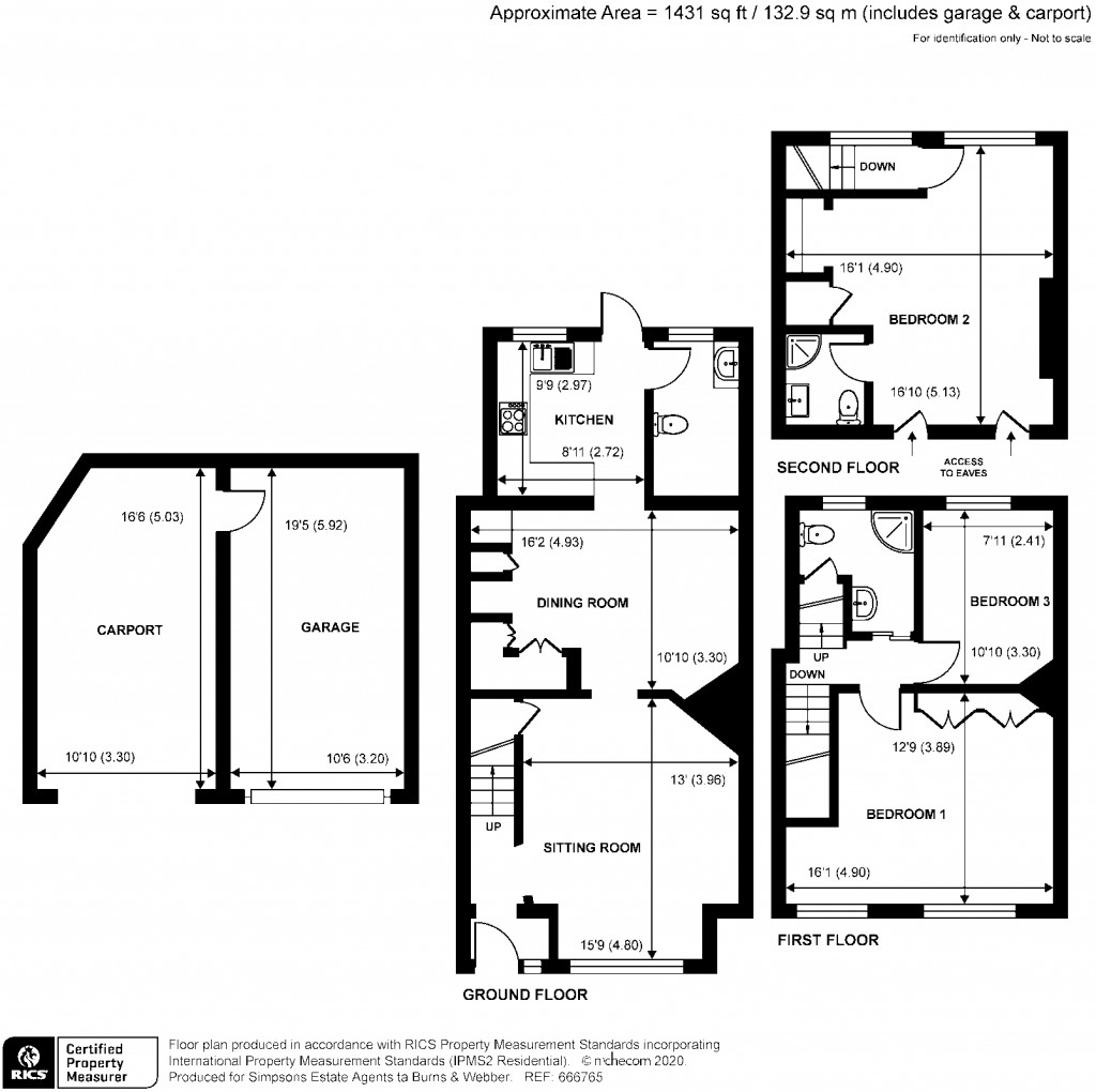 Floorplans For Victory Cottages, The Common, Dunsfold, GU8