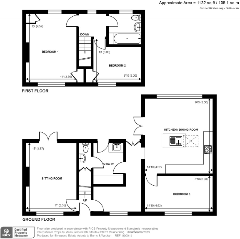 Floorplans For Blacknest Cottages, Chiddingfold Road, Dunsfold, GU8