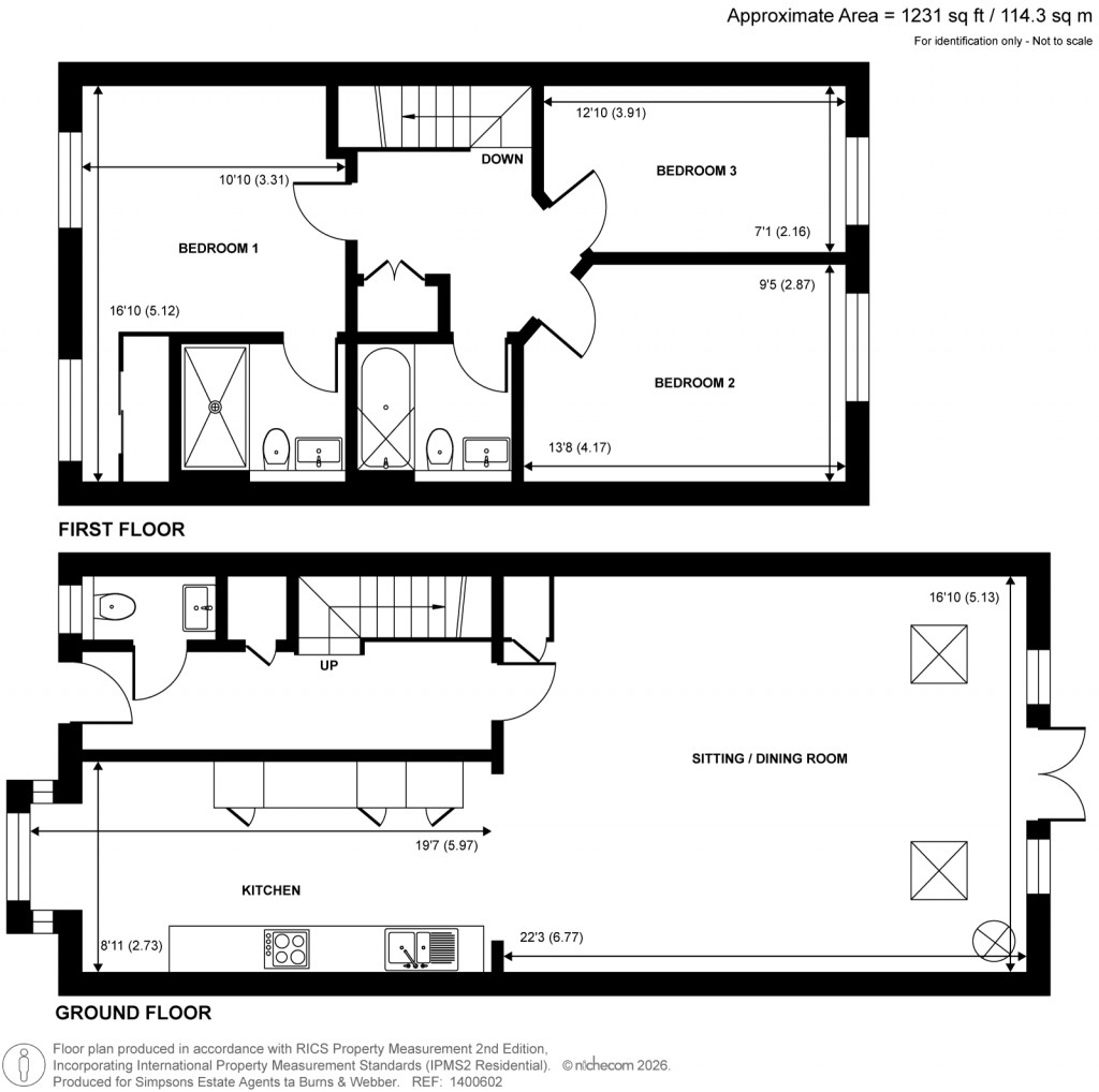 Floorplans For Lorimer Avenue, Cranleigh, Surrey