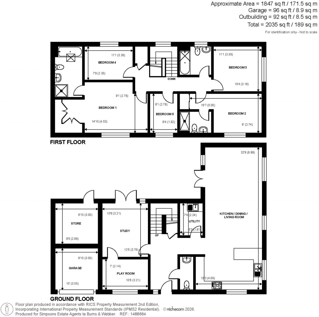 Floorplans For Exbury Crescent, Cranleigh, Surrey