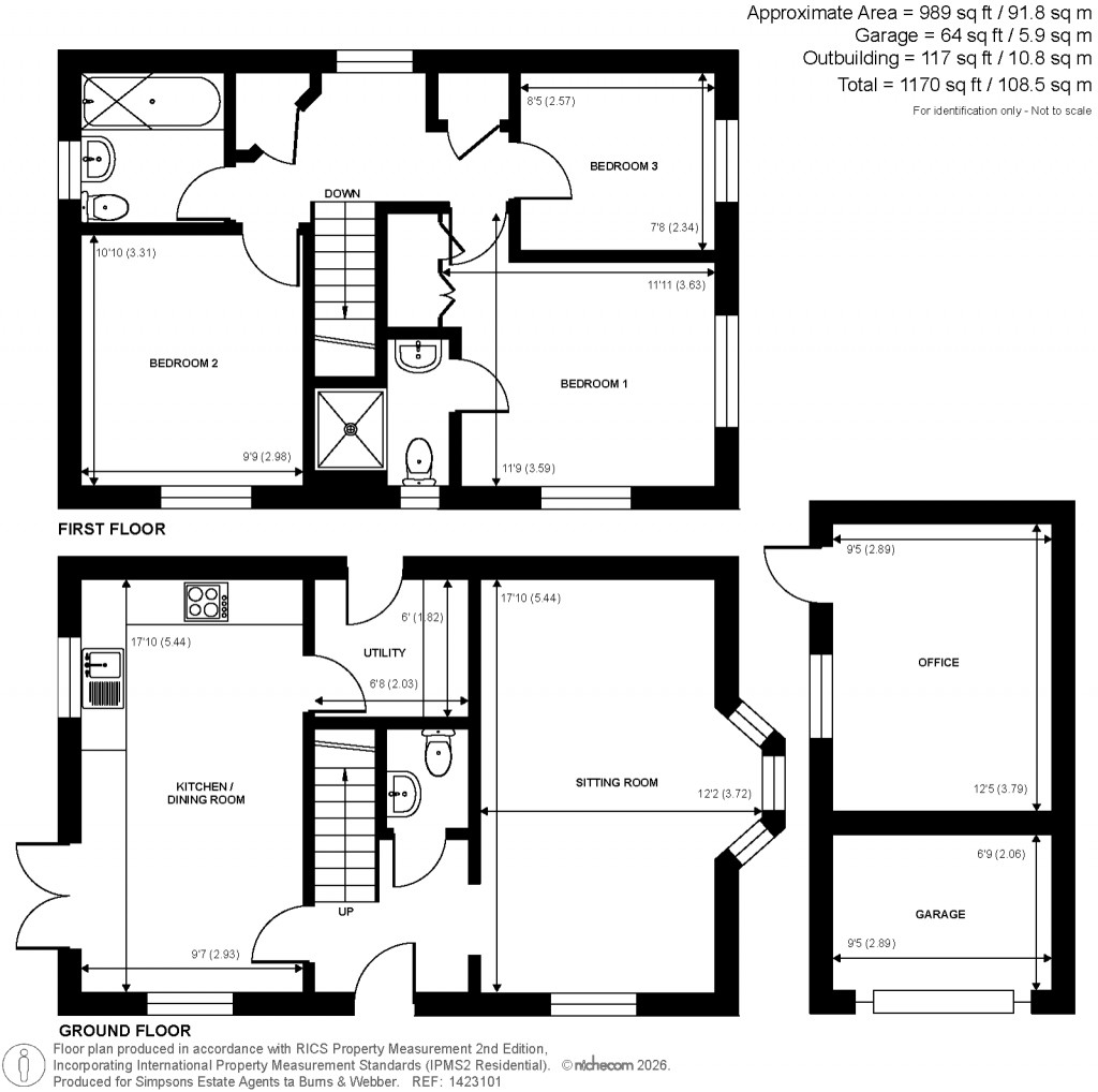Floorplans For Hewitts Road, Cranleigh, Surrey