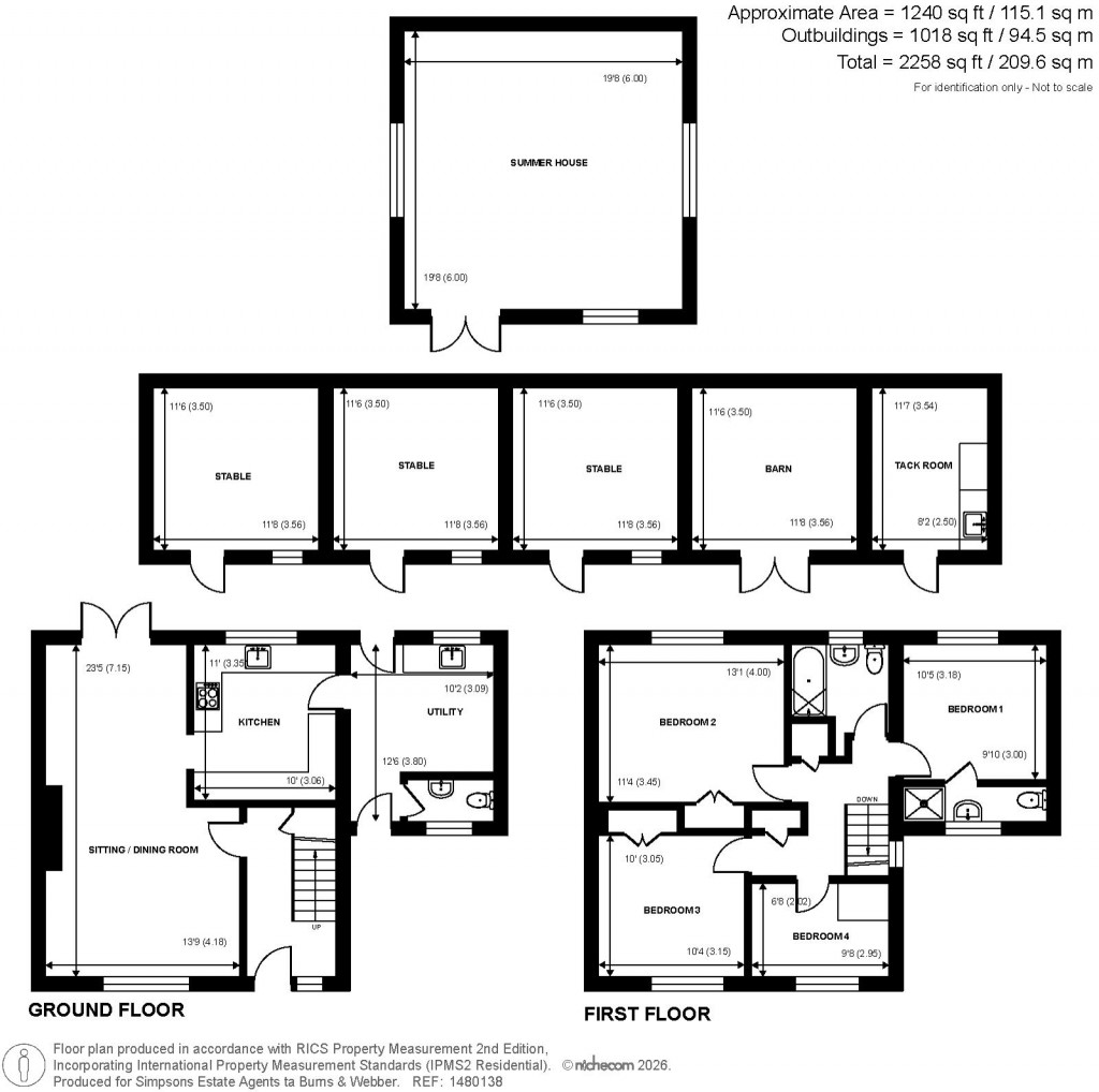 Floorplans For Somersbury Lane, Ewhurst, Surrey