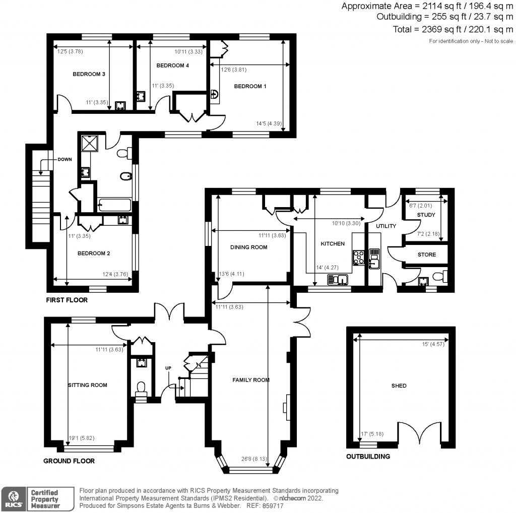 Floorplans For Dene Lane, Lower Bourne, Farnham, GU10