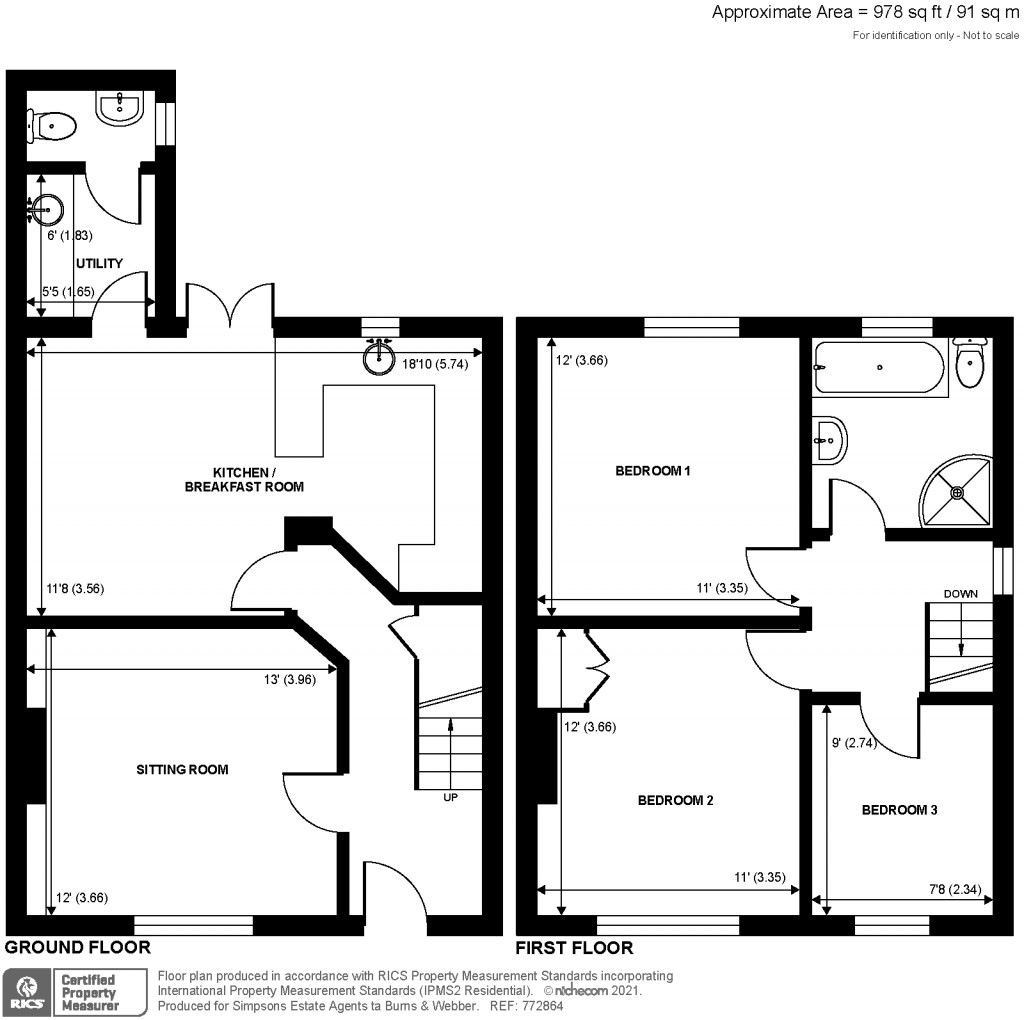 Floorplans For Edward Road, Farnham, GU9